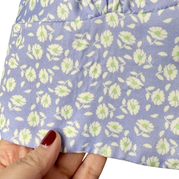 NWT Zara Purple Ditzy Floral Crop Top And Midi Slip Skirt Women’s Set Sz XS - Picture 5 of 12